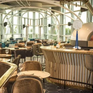 Pizzeria con forno Joy 140 piano cottura monoblocco